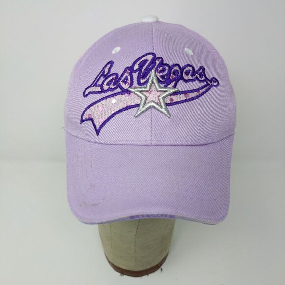 Purple LAS VEGAS baseball cap hat with Silver Star Embroidered Adjustable - Picture 3 of 12